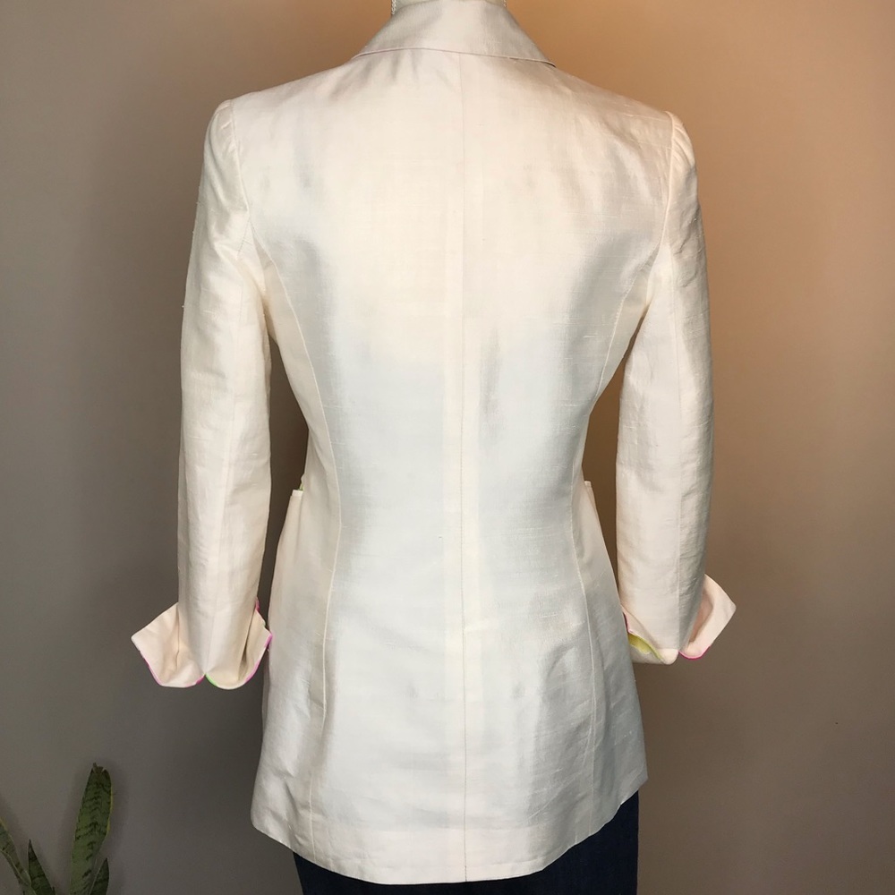 Leonard Paris 100% Silk Suit Blazer Size Medium - Picture 4 of 8